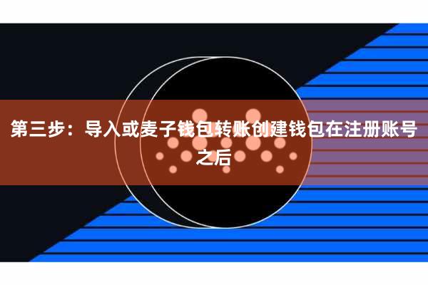 第三步:导入或麦子钱包转账创建钱包在注册账号之后