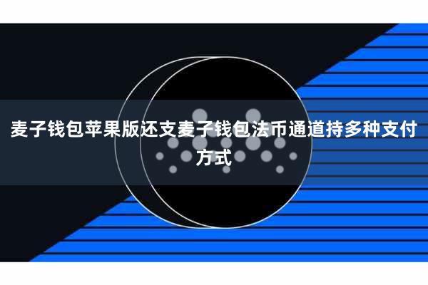 麦子钱包苹果版还支麦子钱包法币通道持多种支付方式